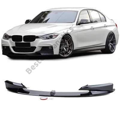 BMW F30 M-packet Performance stílusú lakkozott fekete utángyártott műanyag koptató lippe