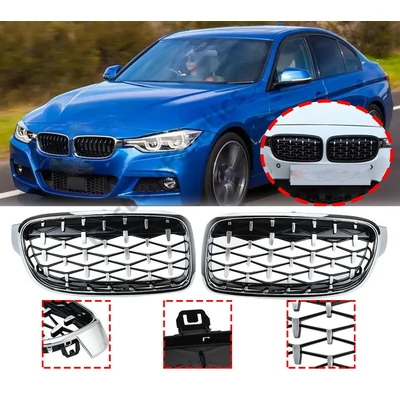 BMW F30 limousine F31 touring krómozott fekete Exclusive stílusú vese