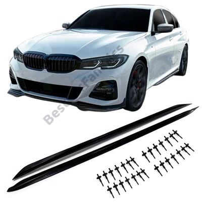 BMW G20 G21 M Performance stílusú matt fekete alsó küszöb spoiler szett