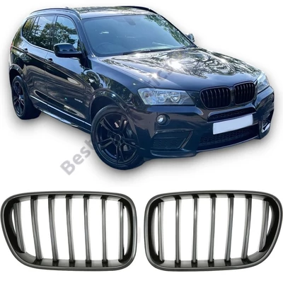 BMW F25 X3 2010-2014 lakkozott fekete Performance stílusú vese