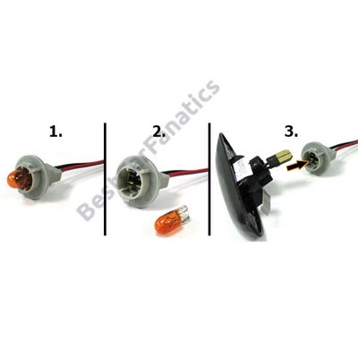 BMW E46 facelift coupe cabrio fehér burás futófényes SMD LED oldalindex szett