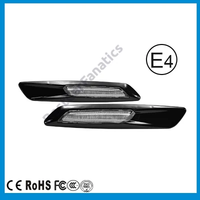 BMW F10 style LED-es oldalindex fehér menetfény funkcióval, fekete-átlátszó