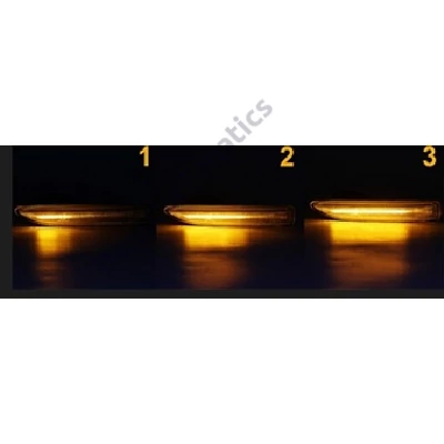 BMW E65 E66 E67 átlátszó burás futófényes SMD LED oldalindex szett