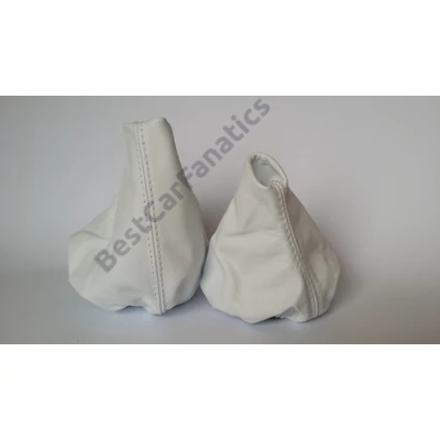 BMW E30 E36 E46 manuális váltóshoz fehér bőr váltó és kézifékszoknya szett