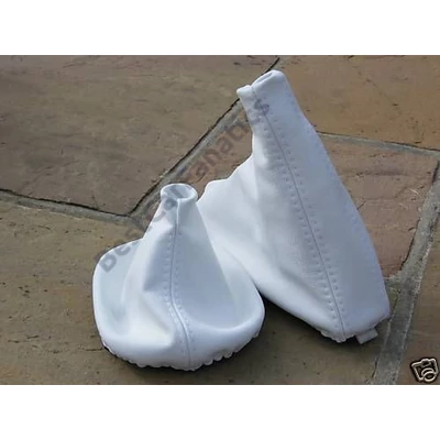 BMW E30 E36 E46 manuális váltóshoz fehér bőr váltó és kézifékszoknya szett