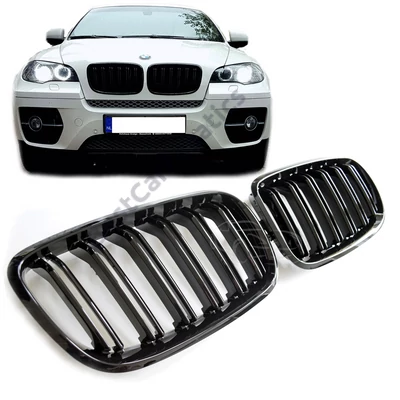 BMW E70 X5 E71 X6 lakkozott fekete M4 stílusú vese