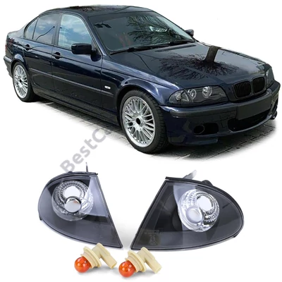 BMW E46 1998-2001 limousine touring fekete átlátszó burás első index pár