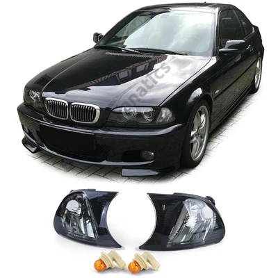 BMW E46 2001-2003 coupe cabrio fekete-füst átlátszó burás első index pár