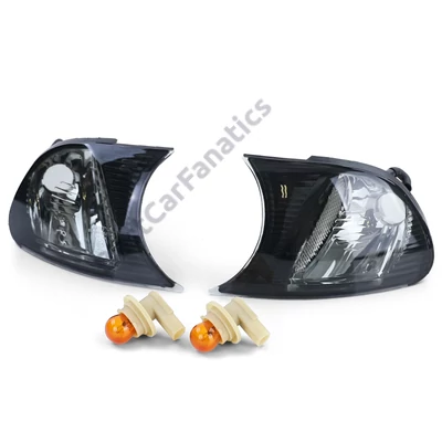 BMW E46 2001-2003 coupe cabrio fekete-füst átlátszó burás első index pár