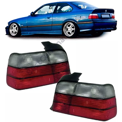 BMW E36 coupe cabrio piros fehér burás hátsó lámpa pár