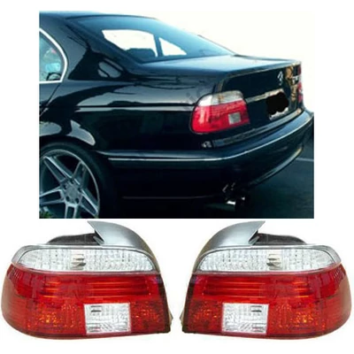BMW E39 1995-2000 limousine piros fehér kristály burás hátsó lámpa pár