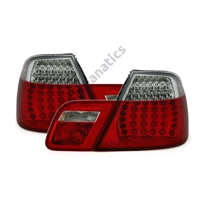 BMW E46 2003-2006 coupe piros fehér burás LED-es hátsó lámpa pár