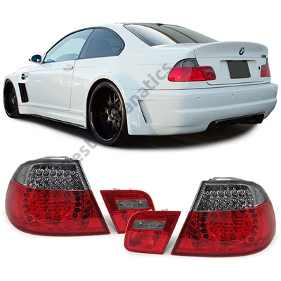 BMW E46 1998-2003 coupe piros füst LED-es hátsó lámpa pár