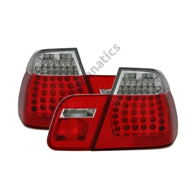 BMW E46 1998-2001 limousine piros fehér LED-es hátsó lámpa pár