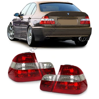 BMW E46 1998-2001 limousine piros fehér facelift optikás hátsó lámpa pár