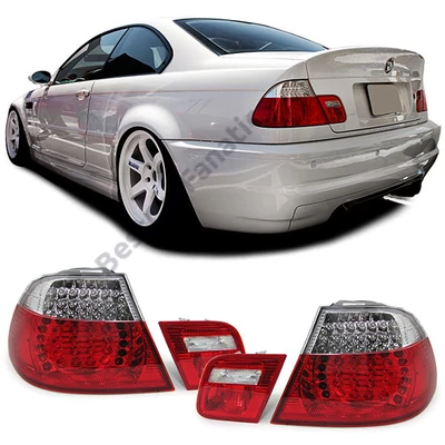 BMW E46 1998-2003 coupe piros fehér LED-es hátsó lámpa pár