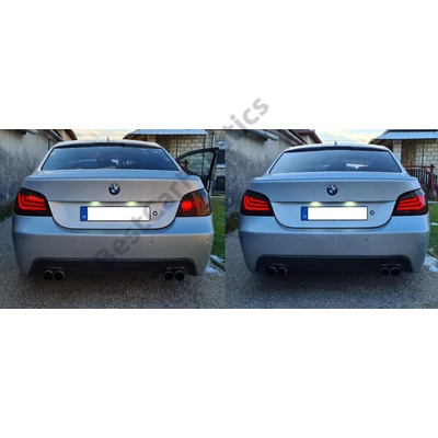BMW E60 limousine piros fekete füst Lightbar LED-es hátsó lámpa pár