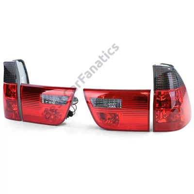 BMW E53 X5 1999-2003 piros fekete kristály burás hátsó lámpa pár