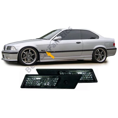 BMW E34 88-95 E36 90-95 facelift előtti fekete kristály burás oldalindex pár