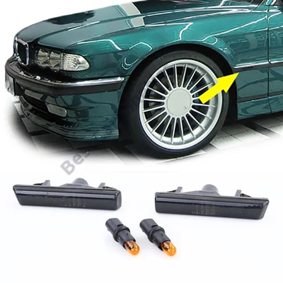 BMW E38 1994-2001 fekete füst búrás oldalindex pár