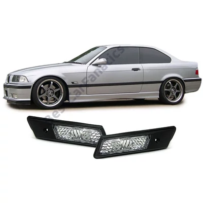 BMW E34 88-95 E36 90-95 facelift előtti fekete házas kristály burás oldalindex pár