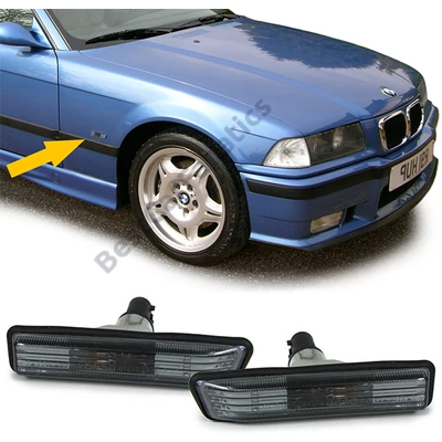 BMW E36 facelift 95-99 E53 99-07 fekete kristály burás oldalindex pár