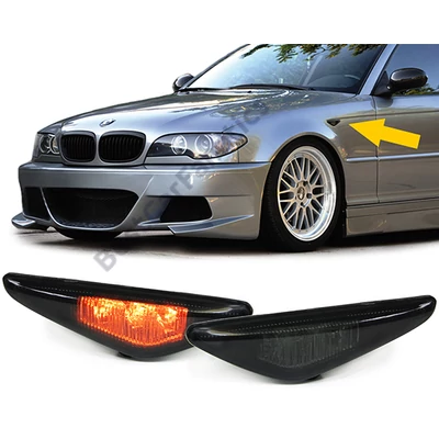BMW E46 facelift coupe cabrio fekete burás futófényes SMD LED oldalindex szett