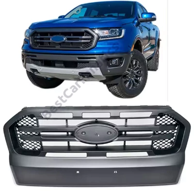 Ford Ranger T7 2016-2019 emblématartós matt fekete hűtőrács