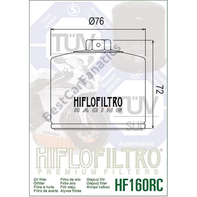 HifloFiltro HF160RC olajszűrő