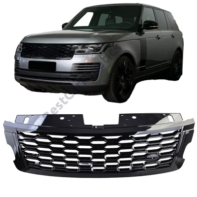 Range Rover Vogue L405 2018-2022 méhsejtes stílusú lakkozott fekete hűtőrács