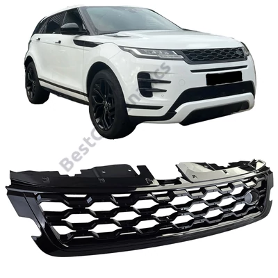 Range Rover Evoque L551 2019- méhsejtes stílusú lakkozott fekete hűtőrács