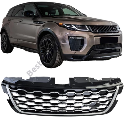 Range Rover Evoque L551 2019- méhsejtes stílusú lakkozott fekete - szatén ezüst hűtőrács
