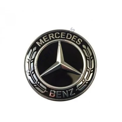 Gyári Mercedes Benz 57mm-es fekete motorháztető embléma A0008171701 - A0008173305