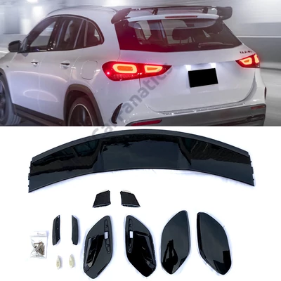 Mercedes Benz H247 GLA 45 AMG stílusú lakkozott fekete csomagtartó spoiler