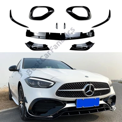 Mercedes W206 2021-től AMG-LINE-ra lakkozott fekete koptató lippe + él spoiler szett