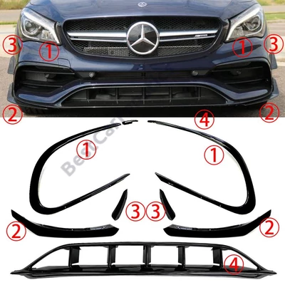 Mercedes CLA C117 X117 W117 2016-2019 AMG-LINE-ra lakkozott fekete koptató lippe