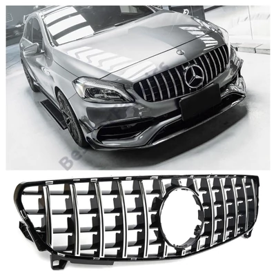 Mercedes Benz W176 A-osztály 2015-2018 króm - fekete hűtőrács Panamerica AMG GT stílusban