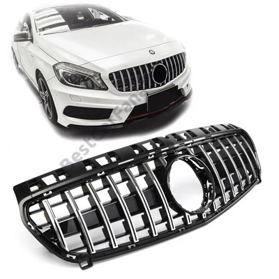 Mercedes Benz W176 A-osztály 2012-2015- króm - fekete hűtőrács Panamerica AMG GT stílusban
