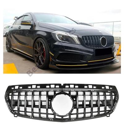 Mercedes Benz W176 A-osztály 2012-2015 lakkozott fekete hűtőrács Panamerica AMG GT stílusban