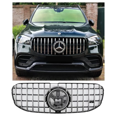 Mercedes Benz GLS X167 2019-2023 króm - fekete hűtőrács Panamerica AMG GT stílusban
