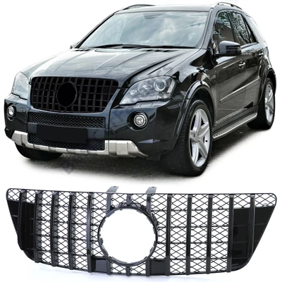 Mercedes Benz ML W164 2008-2011 lakkozott fekete hűtőrács Panamerica AMG GT stílusban (rácsos)
