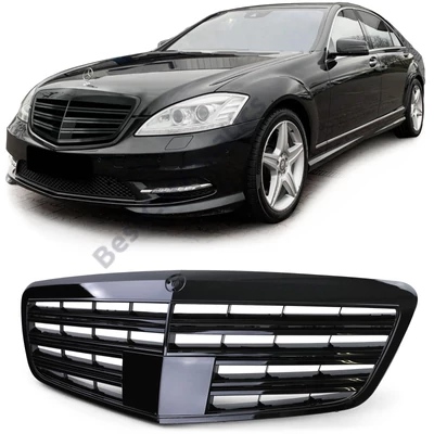 Mercedes Benz W221 2009-2013 lakkozott fekete hűtőrács S65 AMG stílusban
