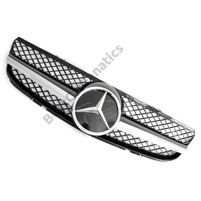 Mercedes Benz R230 SL 2006-2008 króm - lakk fekete hűtőrács AMG stílusban