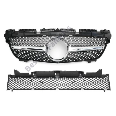 Mercedes Benz SLK R172 2011-2015 króm - ezüst - fekete hűtőrács Gyémánt stílusban