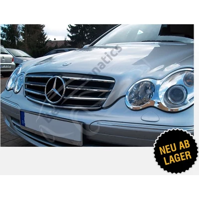 Mercedes Benz W203 krómozott fekete hűtőrács AMG stílusban