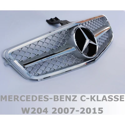 Mercedes Benz W204 króm-ezüst hűtőrács C63 AMG stílusban