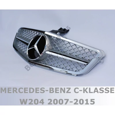 Mercedes Benz W204 króm-ezüst hűtőrács C63 AMG stílusban