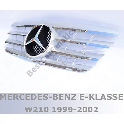 Mercedes Benz W210 1999-2002 ezüst-króm hűtőrács AMG stílusban