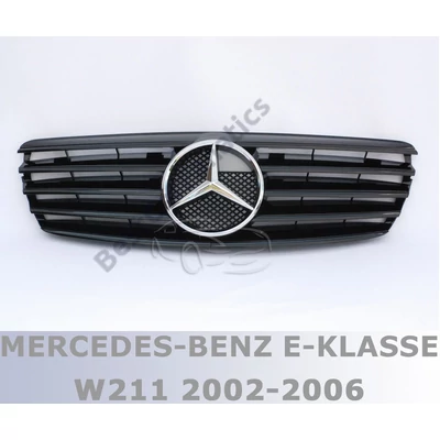 Mercedes Benz W211 2002-2006 facelift előtti lakkozott fekete hűtőrács AMG stílusban