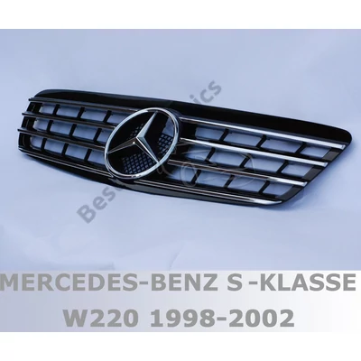 Mercedes Benz S-osztály W220 1998 - 2002 fekete króm hűtőrács AMG stílusban